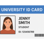 University ID card for student